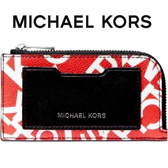 MICHAEL KORS Men's Scattered Logo L-Zip RFID Wallet - Picture 2 of 8